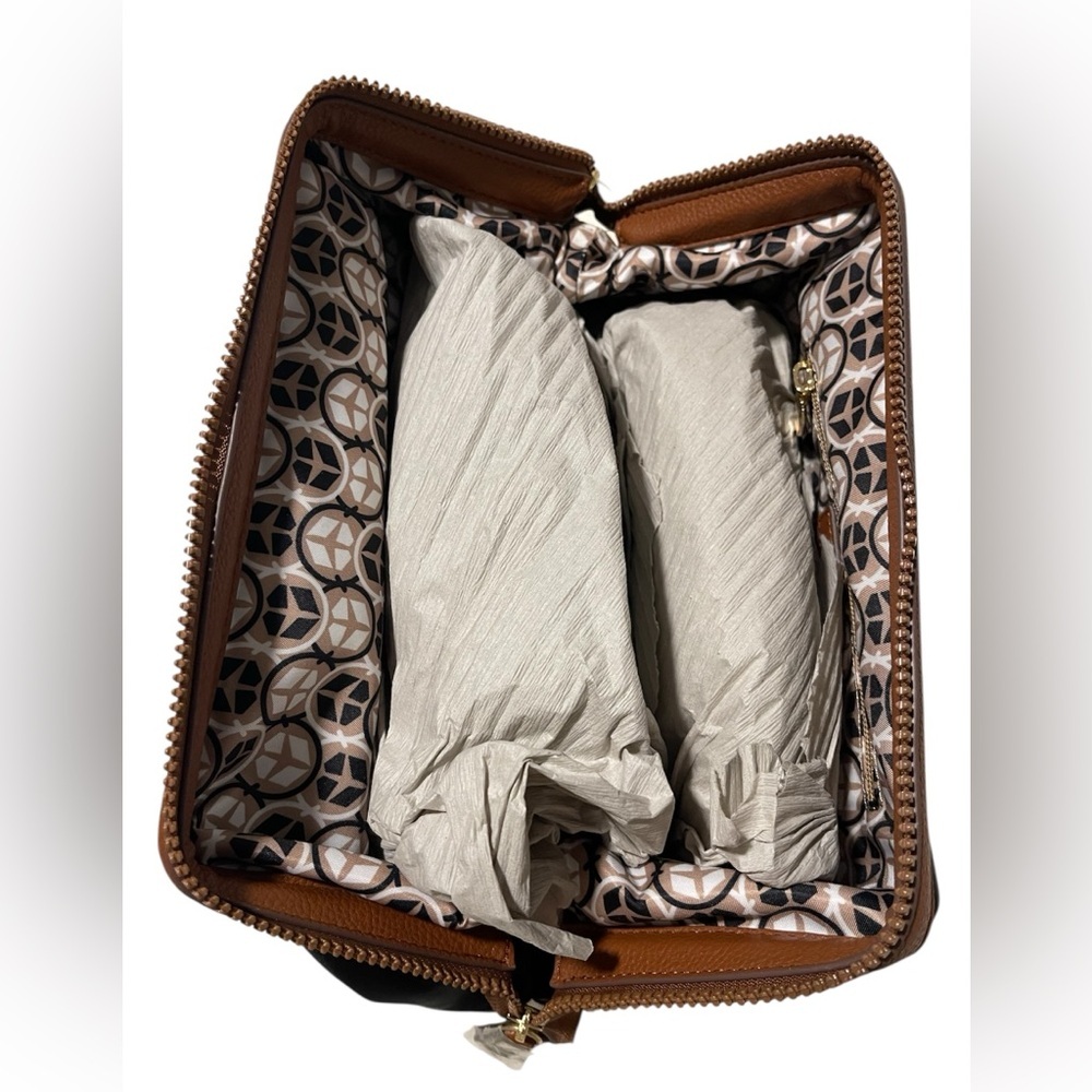 Southern Living Canvas Cosmetic Case in Brown and Tan - Picture 5 of 8